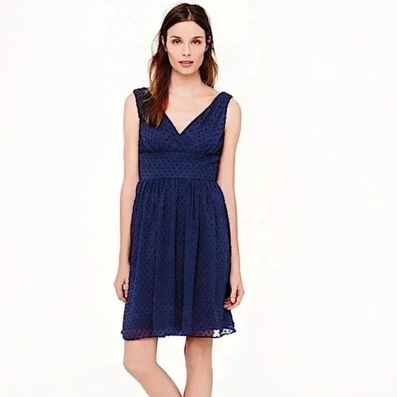 J. Crew Swiss Dot Fit & Flare Cocktail Dress Wedding Guest Party New - Picture 4 of 12